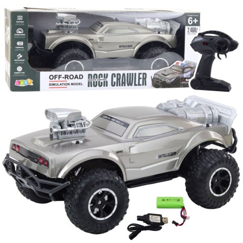 Duży Samochód Terenowo-Sportowy Zdalnie Sterowany RC Srebrny 1:8 LEAN Toys