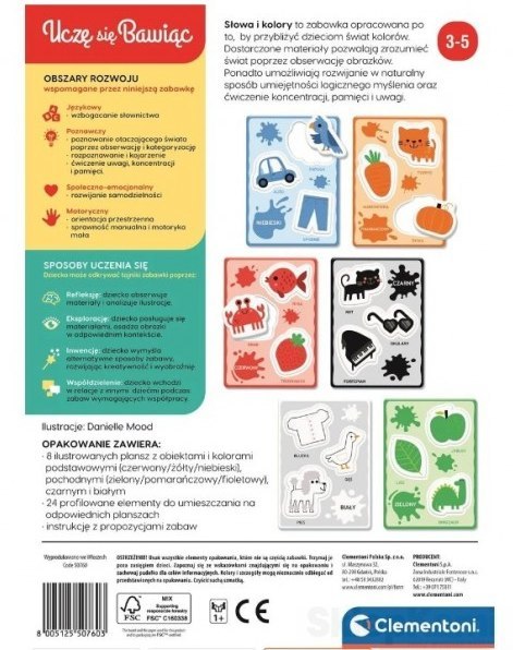 Gra edukacyjna Słowa i Kolory Uczę się Bawiąc Język Polski Clementoni 50760 Clementoni