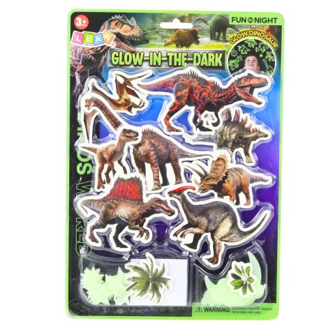 Naklejki Fluorescencyjne Świecące Na Ścianę Dinozaury Gwiazdki LEAN TOYS