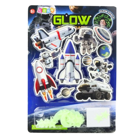 Naklejki Fluorescencyjne Świecące Na Ścianę Kosmos Statki Gwiazdki LEAN TOYS
