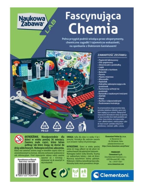 Naukowa Zabawa Zestaw Doświadczeń Eksperymenty Fascynująca Chemia Język Polski Clementoni 50699 Clementoni