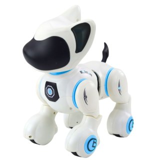 Piesek Interaktywny Robot Pies Pilot Światło Dźwięk Biały Niebieski LEAN Toys