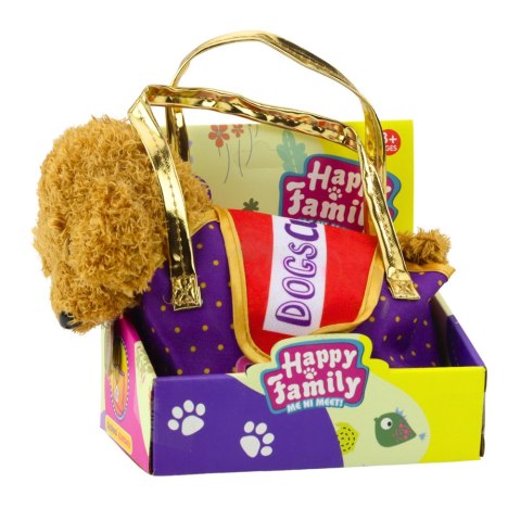 Piesek Pudel W Torbie Na Rzep Maskotka Przytulanka Jasnobrązowy LEAN Toys