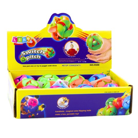 Piłka Zmieniająca Kolor do Rzucania Żonglowania 6cm Kolorowa LEAN TOYS