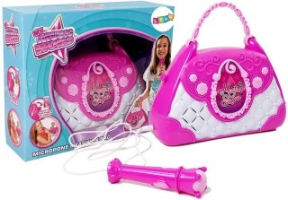Przenośne Karaoke w Torebce Różowe Mikrofon USB LEAN Toys