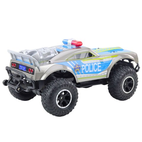 Samochód Policyjny Terenowy Zdalnie Sterowany RC 1:8 Srebrny LEAN Toys