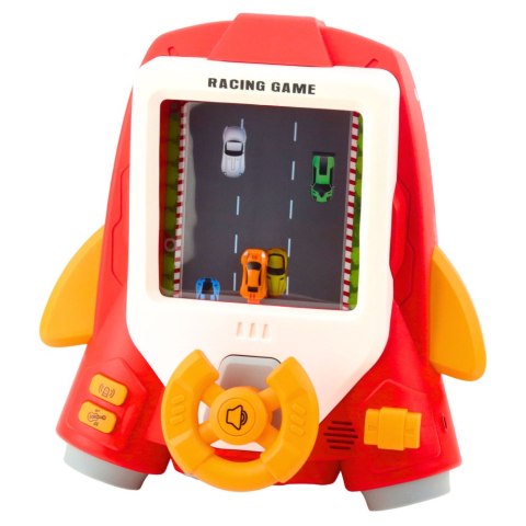 Symulator Jazdy Dla Dzieci Rakieta Kierownica Dźwięki Czerwona LEAN Toys