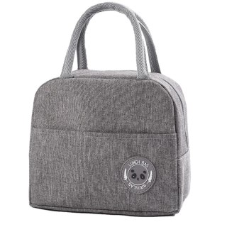 Torba Termiczna Izolacyjna Śniadaniowa Lunch Bag Szara 23cm LEAN