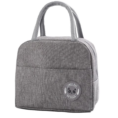 Torba Termiczna Izolacyjna Śniadaniowa Lunch Bag Szara 23cm LEAN