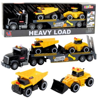Zestaw Ciężarówka Wywrotka Koparka Świata Dźwięki Czarna LEAN Toys