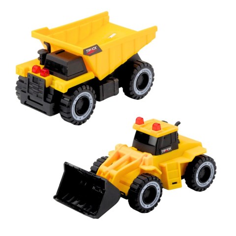 Zestaw Ciężarówka Wywrotka Koparka Świata Dźwięki Czarna LEAN Toys