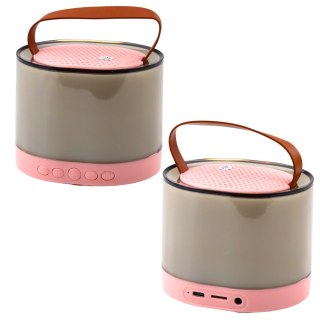 Zestaw Do Karaoke Głośnik Mikrofon Bezprzewodowy K52 RGB Bluetooth Różowy LEAN Toys