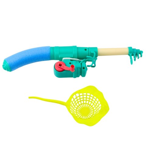 Zestaw Do Łowienia Rybek Stolik Krab 10 Rybek Wędka Sitko Niebieski LEAN Toys