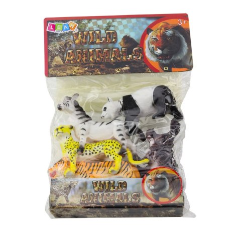 Zestaw Figurki Dzikie Zwierzęta Safari Tygrys Gepard Zebra Panda 5 szt. LEAN Toys