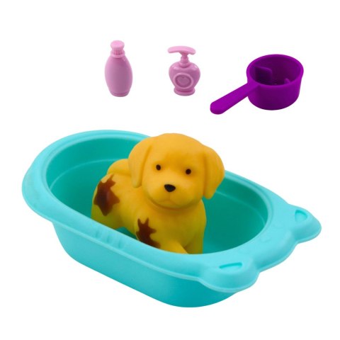 Zestaw Lalka Piesek Wanna Kąpiel Akcesoria Interaktywne Dla Dziewczynek LEAN Toys