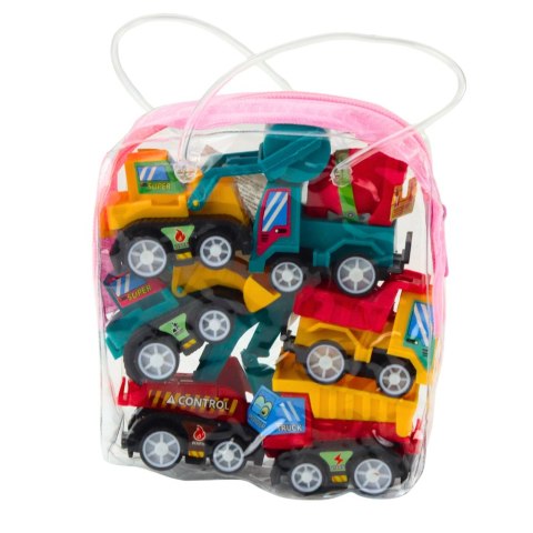 Zestaw Mini Autka Budowlane Z Napędem W Torebce 6szt. LEAN TOYS