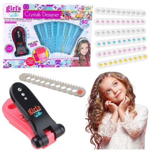 Zestaw Pięknośći Diamenciki Maszynka Do Ozdabiania Włosów 80 el. LEAN Toys