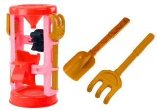 Zestaw Zabawek Do Piasku Młynek Foremki Zamki Konewka Różowy LEAN Toys