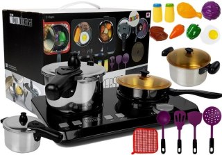 Zestaw kuchenny ze stali nierdzewnej Płyta Indukcyjna 32 elementy LEAN Toys