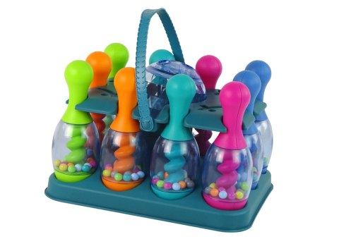 Gra Zręcznościowa Kręgle Z Kuleczkami Kula Mieniąca Się Stojak LEAN Toys