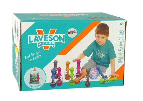 Gra Zręcznościowa Kręgle Z Kuleczkami Kula Mieniąca Się Stojak LEAN Toys