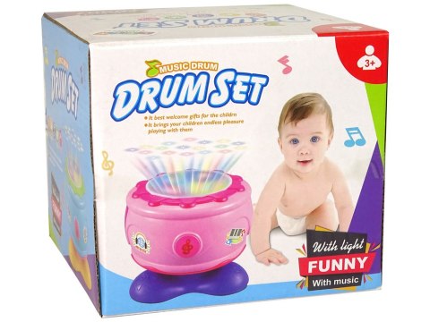 Interaktywny Grający Bębenek dla Malucha Różowy LEAN Toys