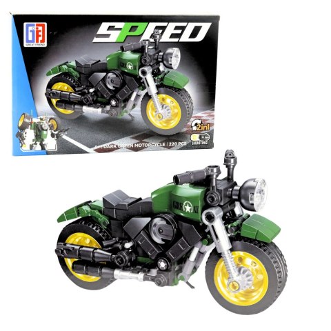 Klocki Konstrukcyjne Motor Motocykl Robot 2w1 217-222 el. Mix LEAN Toys