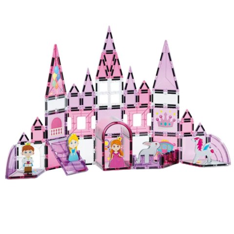 Klocki Magnetyczne Okienka Dla Dziewczynki Różowe 50 el. LEAN Toys