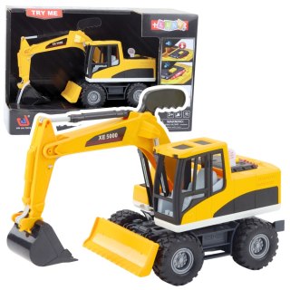 Koparko-Spycharka Budowlana Ruchoma Łyżka Obrotowa Kabina Światła Dźwięki LEAN Toys