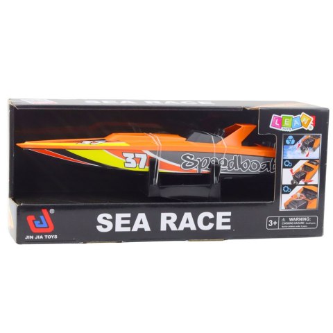 Łódź Motorówka Nakręcany Mechanizm Do Wody Pomarańczowa LEAN Toys