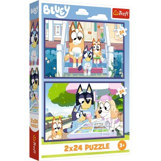 Puzzle - 2x24 - Zabawna Bluey - Trefl 34446 Trefl Puzzle