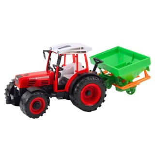 Traktor Pojazd Rolniczy Farmerski Z Siewnikiem Czerwony LEAN Toys
