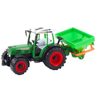 Traktor Pojazd Rolniczy Farmerski Z Siewnikiem Zielony LEAN Toys