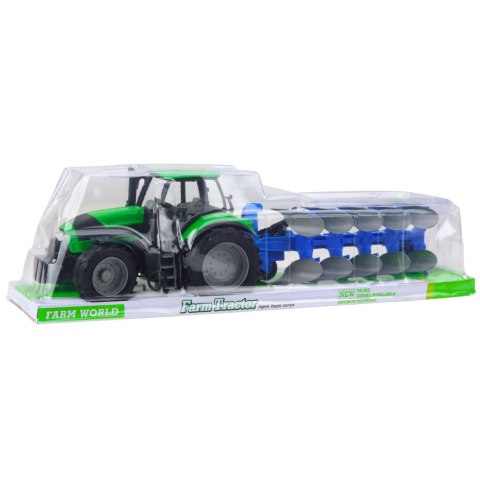 Traktor Rolniczy Farmerski Z Pługiem Napęd Zielony LEAN Toys