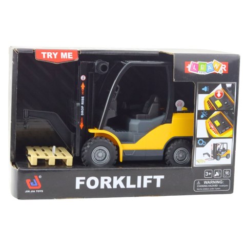 Wózek Widłowy Ruchome Widły Paleta Światła Dźwięki Żółty LEAN Toys