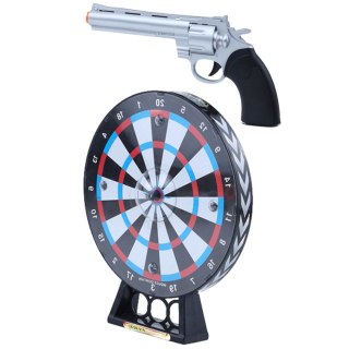 Zestaw Pistolet Rewolwer Laserowy Z Tarczą Gra Strzelecka Światła Dźwięki LEAN Toys