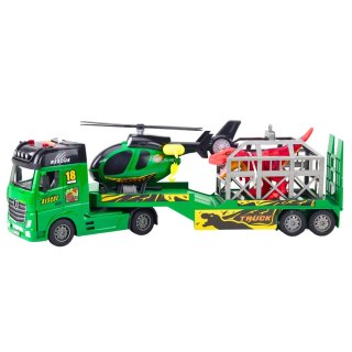 Zestaw Ratowniczy Ciężarówka Helikopter Samochód Dinozaur Światła Dźwięki LEAN Toys