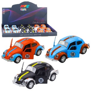 Autko Klasyczne Garbus Metalowy Napęd Pull-Back Otwierane Drzwi Mix LEAN TOYS