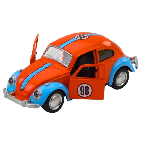 Autko Klasyczne Garbus Metalowy Napęd Pull-Back Otwierane Drzwi Mix LEAN TOYS