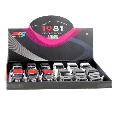 Autko Terenowe SUV Metalowe Napęd Pull-Back Otwierane Drzwi Mix LEAN Toys