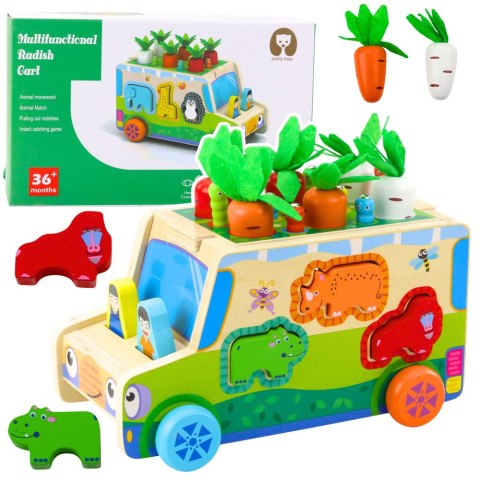 Auto Edukacyjne Drewniane Sorter Kształty Układanka Labirynt LEAN Toys