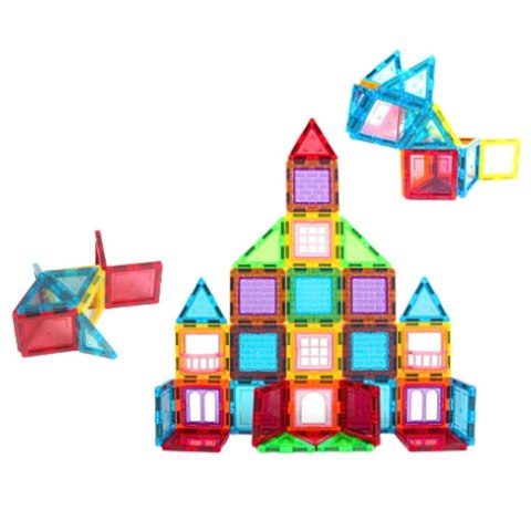 Klocki Magnetyczne 3D Układanka Konstrukcyjna Kolorowe 45 el. LEAN Toys