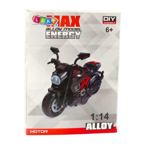 Motocykl Do Składania Skręcania Metal 1:14 DIY Niebieski LEAN Toys