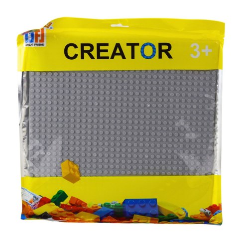 Płyta Plansza Konstrukcyjna Do Klocków Budowania Szara 25,5 x 25,5 cm LEAN Toys