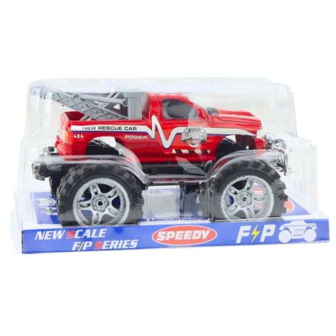 Samochód Terenowy Ratunkowy Z Napędem Na Tył Hak Holowniczy Czerwony 27cm LEAN Toys