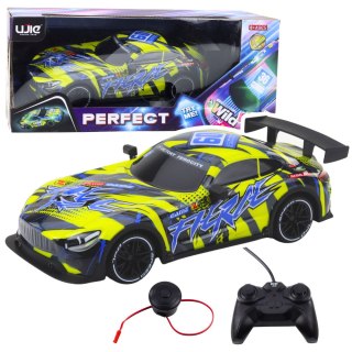 Samochód Wyścigowy Zdalnie Sterowane RC Podświetlana Karoseria Żółty LEAN Toys