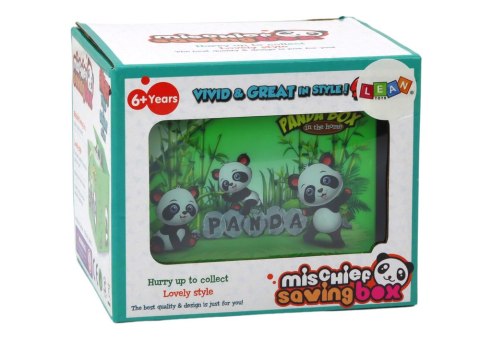 Skarbonka Panda Nauka Oszczędzania Miś Zielone Pudełko LEAN TOYS