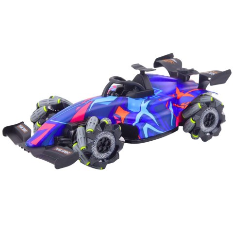 Wyścigówka Zdalnie Sterowana RC 1:10 Światła Dźwięki Para Wodna Niebieska LEAN Toys