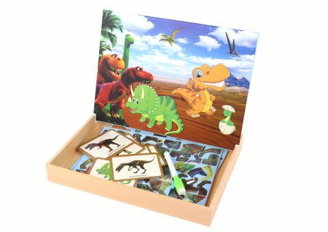 Zestaw Edukacyjnych Puzzli Magnetycznych z Dinozaurami LEAN Toys