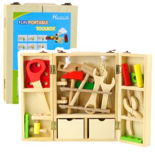 Zestaw Małego Majsterkowicza Drewniana Skrzynka Z Narzędziami 35 el. LEAN Toys